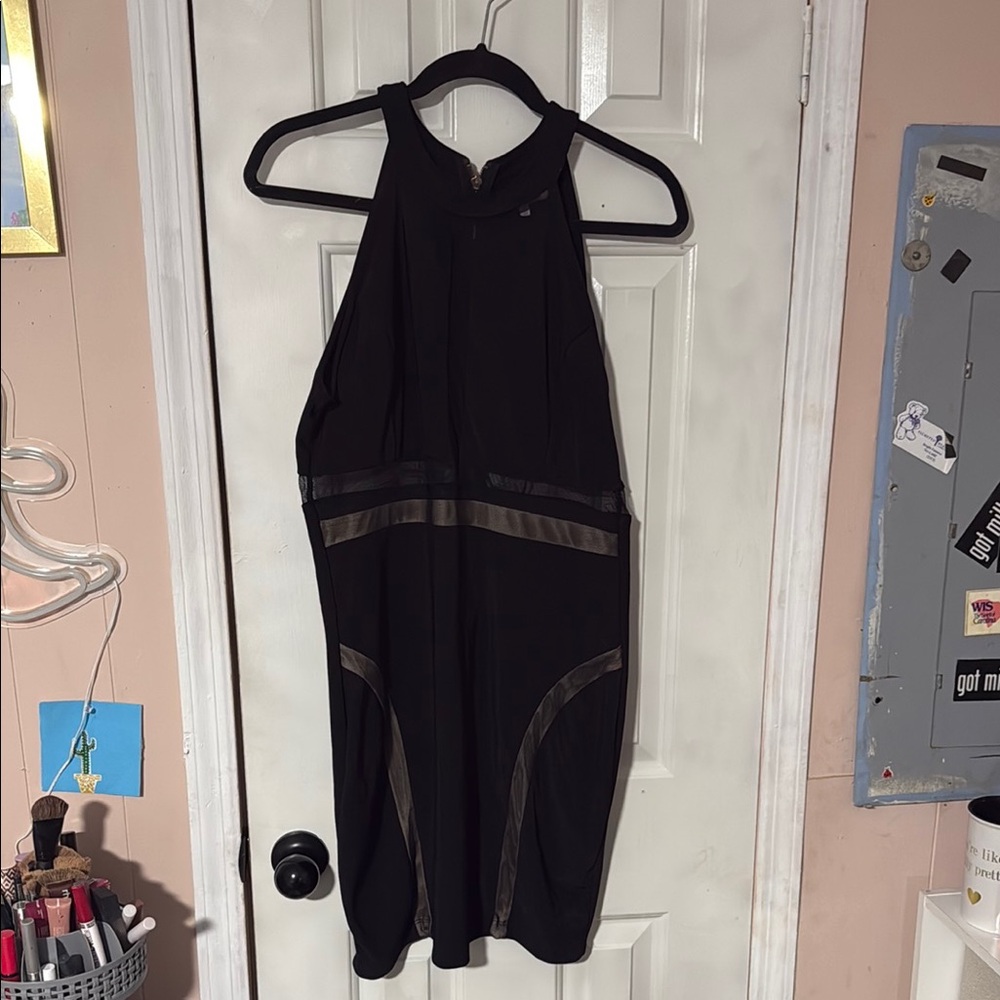 Black Bodycon Halter Dress
